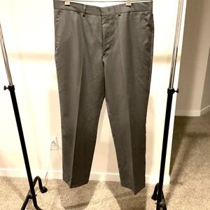 Kenneth Cole Mens 36x30 Wool Dress Pants New York Pinstripe Flat Front Dark Gray